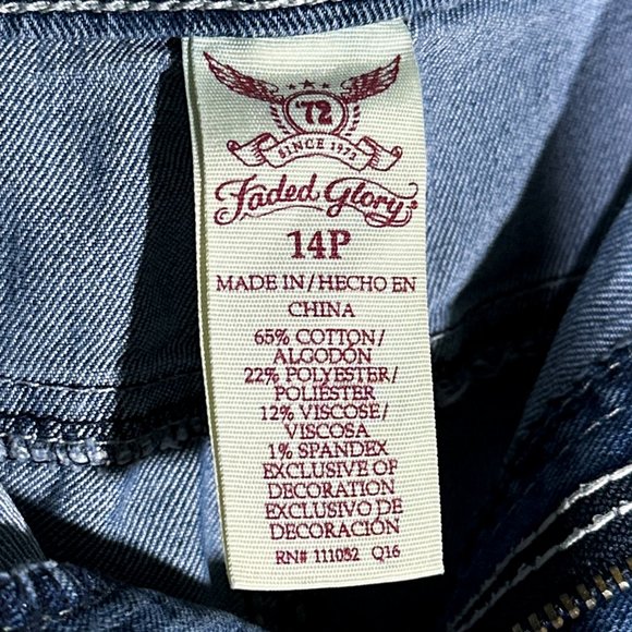 Faded‎ Glory Embroidered Back Pockets Jeans Size 14P - Picture 6 of 16